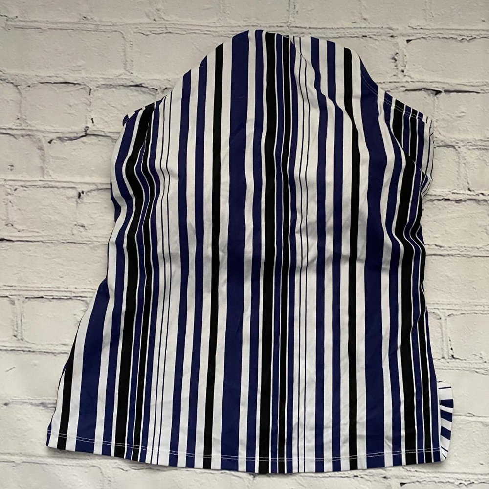 Isaac Mizrahi Striped Tankini Halter Swim Top